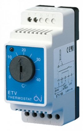 Termostat pro temperování potrubí na DIN lištu ETV-1991